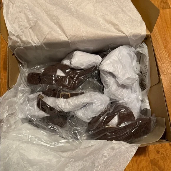 Coach Women's Rich Brown Suede Platform Heels